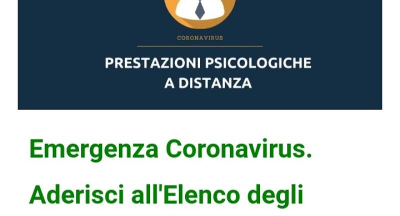 Aderisco all’iniziativa del mio ordine professionale per emergenza corona virus